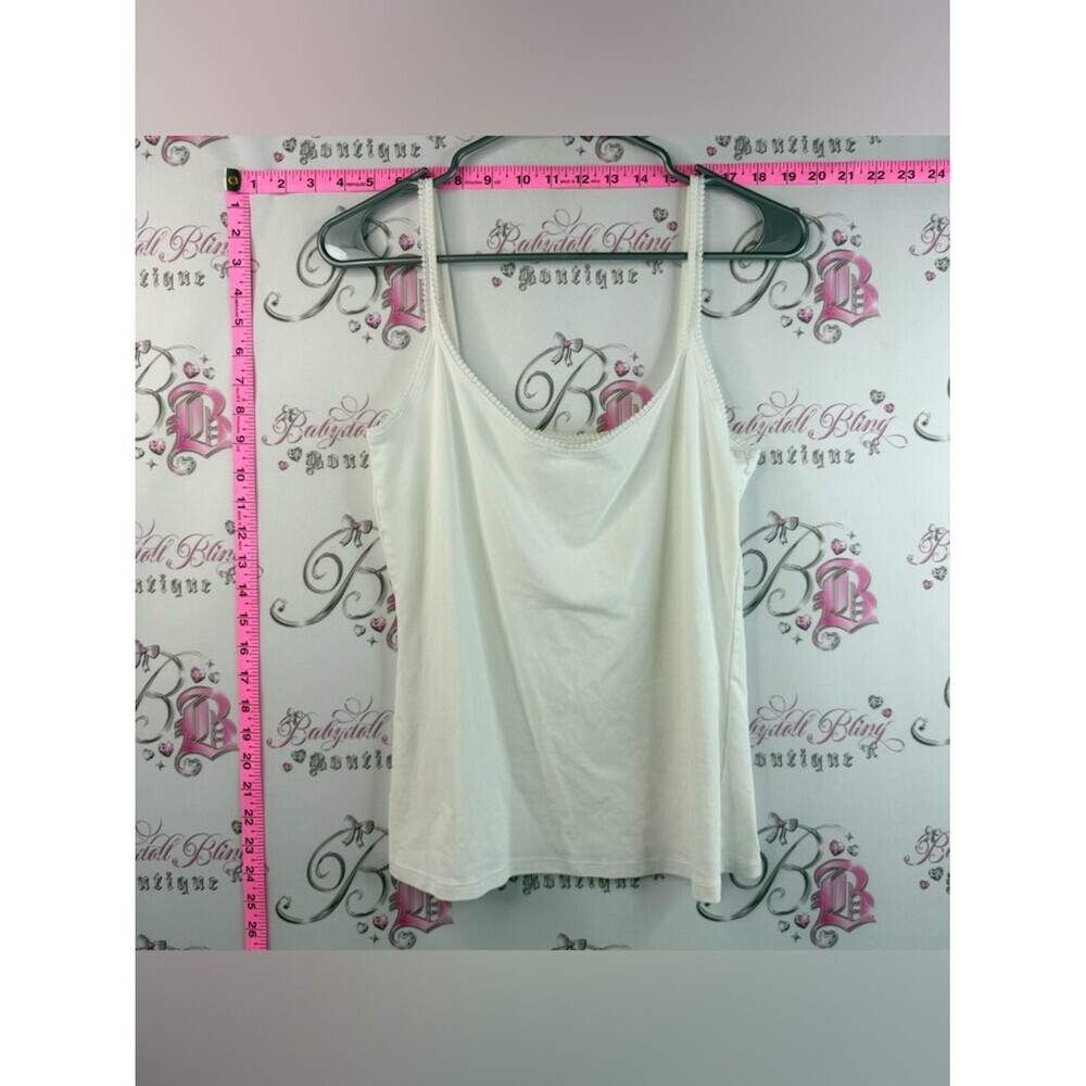 On Gossamer tank top shirt cami Lightweight Camisole with Lace Trim- White